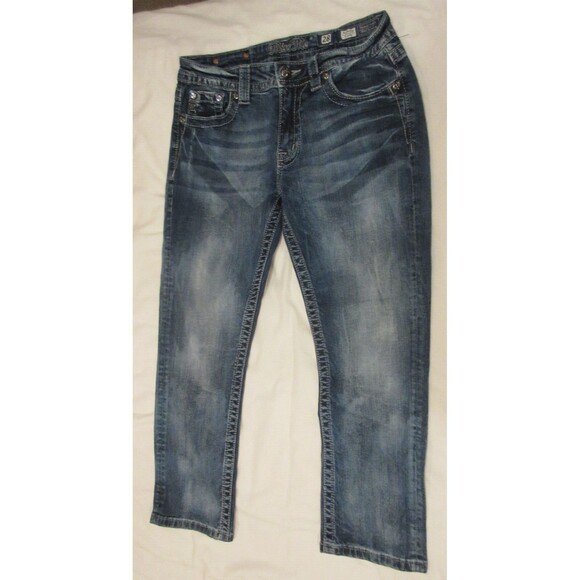Miss Me 28 Boyfriend Capri Blue Jean Denim - Picture 3 of 3